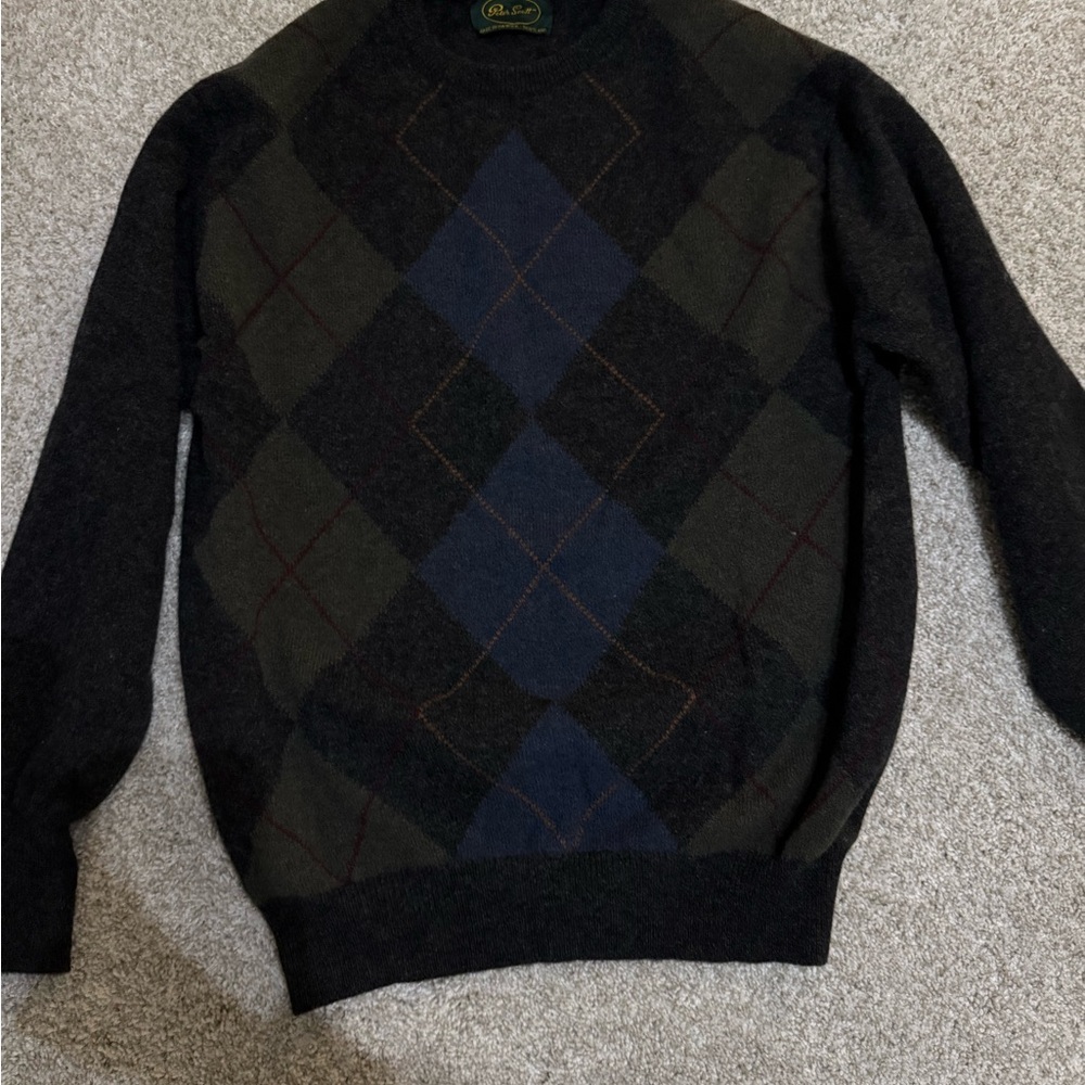 Vintage Argyle Sweater: 100 percent wool, made in Scotland